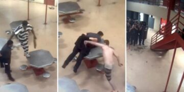 E tmerrshme! Të burgosurit pasi marrin peng garidianin, e rrahin dhe e therin (Video)