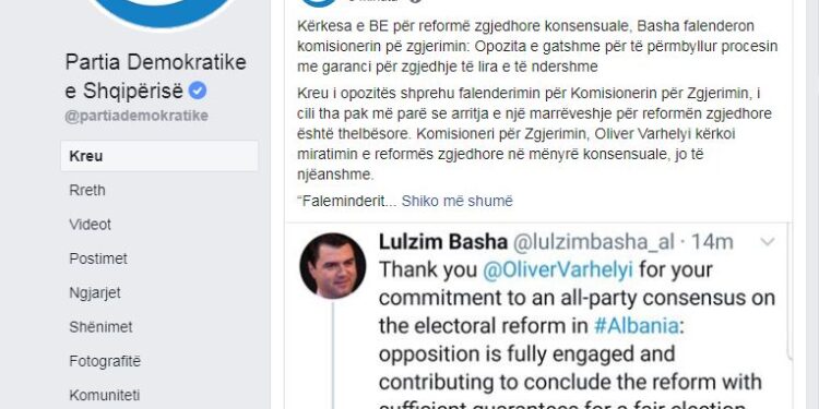 Kërkesa e BE për reformën zgjedhore, Basha: Opozita e gatshme për të përmbyllur procesin