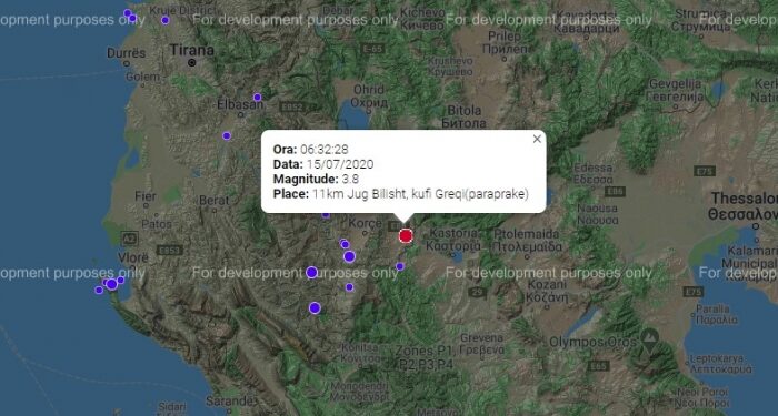 Lëkundje tërmeti regjistrohen në Korçë, me thellësi vetëm 1 km nga toka, qytetarët: Ishte i fortë
