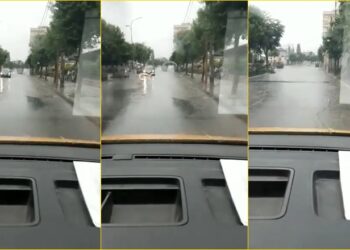 Përmbytet Elbasani, reshjet e dendura të shiut bllokojnë akset kryesore, vështirësi në qarkullimin e makinave