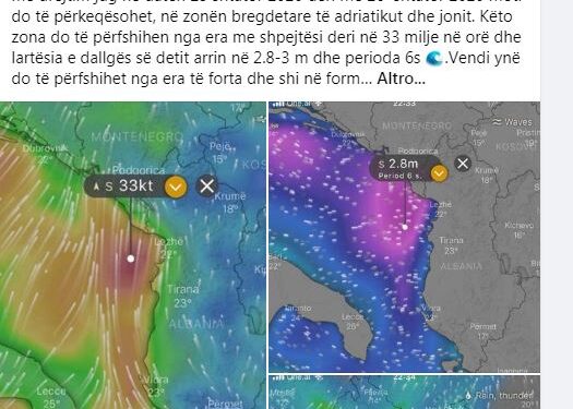 Drejtoria e Përgjithshme Detare: Kujdes do të ketë përkeqësim të motit në vend