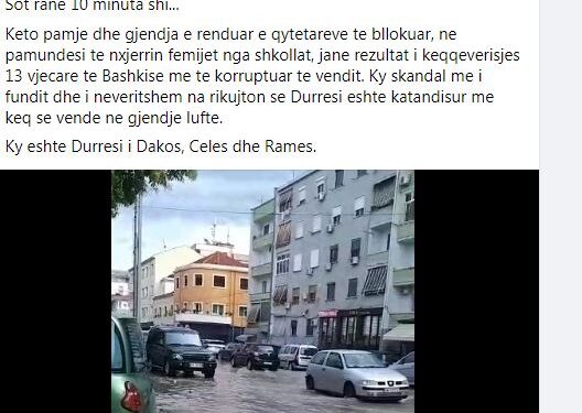Përmbytja e qytetit, Xhaferraj: Ky është Durrësi i Dakos, Çelës dhe Ramës